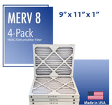 Merv 8 Pleated Air Filter - 9" x 11" x 1"